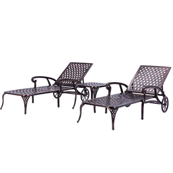 Canora Grey Nayanah 74.6'' Long Reclining Double Chaise with Side Table